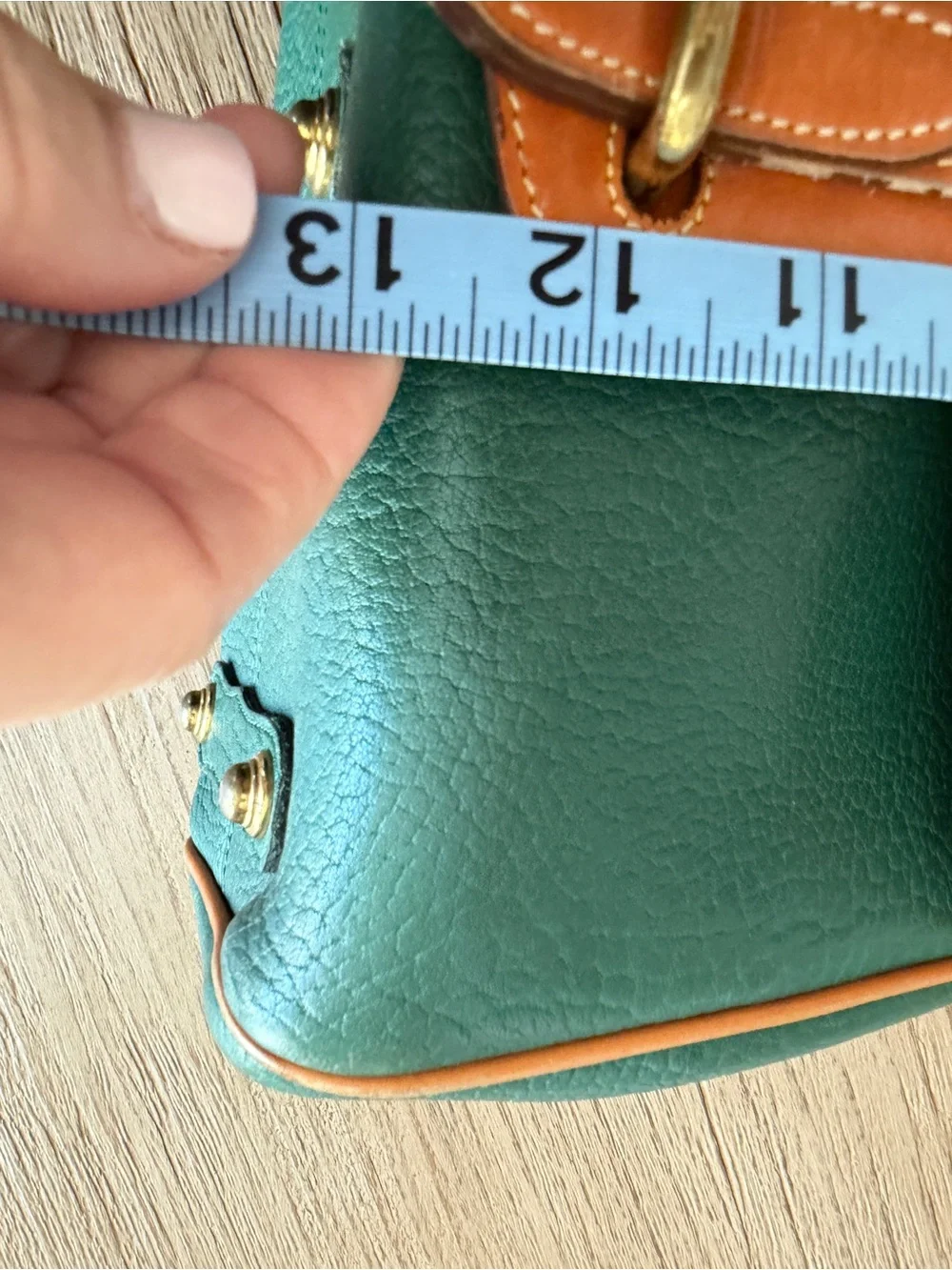 Vintage Dooney & Bourke AWL Surrey Satchel Forest Green British Tan